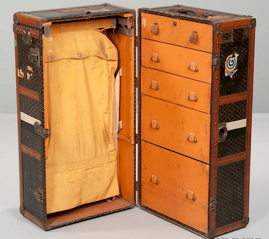 Brown Monogram, Wood and Canvas Malles Amoires Wardrobe Trunk, C. 1920's, Handbags & Accessories, 2023