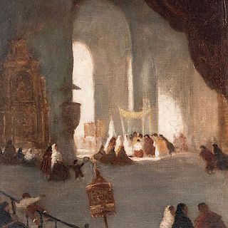 Interior View of the Cathedral Basilica in Lima, Peru, by Painter Johann Moritz Rugendas, Goes to Auction