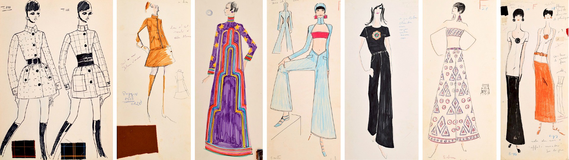 Rare Karl Lagerfeld Fashion Drawings by Palm Beach Modern Auctions