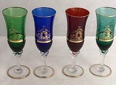 Fine Bohemian Glass, Goblets, Lamps & Jugs by NY Elizabeth