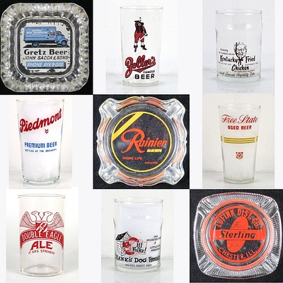 TavernTrove Thanksgiving Evening 2022 Mid-Century Beer & Advertising Glass Auction by TavernTrove