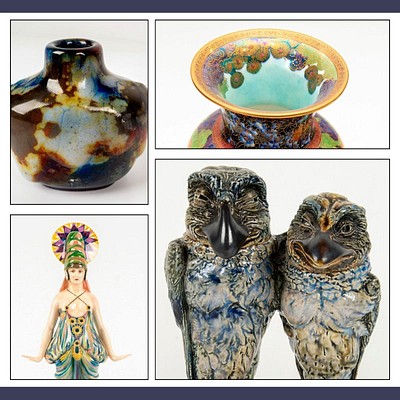Wedgwood, Moorcroft, Goldscheider, Doulton, Martin Brothers by Lion and Unicorn