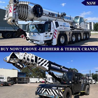 BUY NOW!!  Grove - Liebherr & Terex Cranes by Martin Auctioneers and Valuers