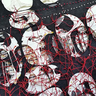 Jiyoung Chung: One-of-a-kind Joomchi paper painting by Jiyoung Chung