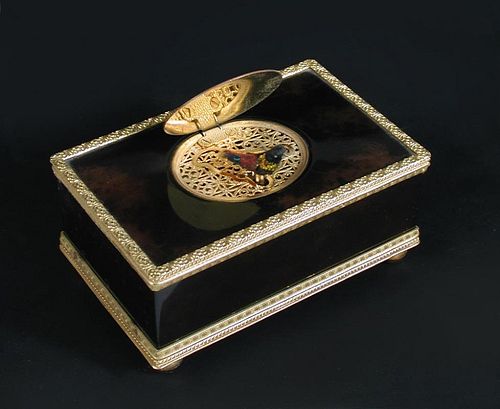 By Reuge Music, Sainte-Croix Switzerland - a singing bird automaton, late 20th century, the gilt and
