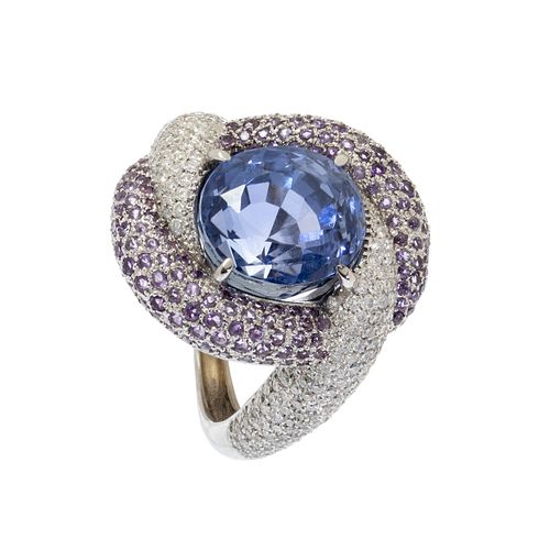 Oval blue sapphire ring 11.985 cts.