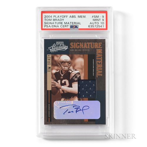 2004 Playoff Absolute Memorabilia Tom Brady Signature Material Game Used Jersey Card, #SM-9, #81 of 194