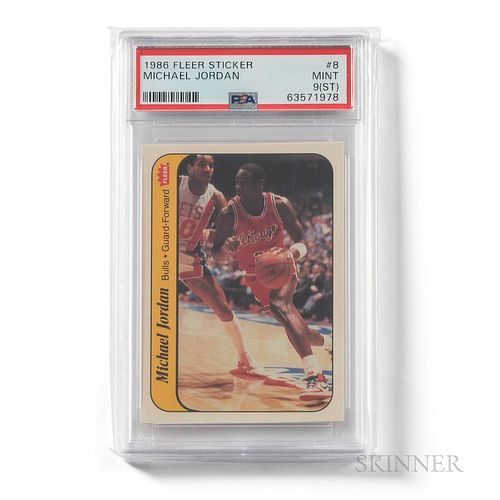 1986 Fleer Sticker Michael Jordan Rookie Card, #8