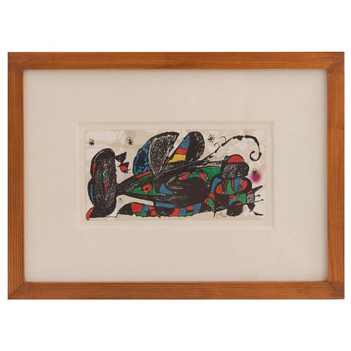 JOAN MIRÓ. Irán: De la serie Miró Escultor No. 5, 1974-1975. Firmada en plancha. Litografía sin número de serie.