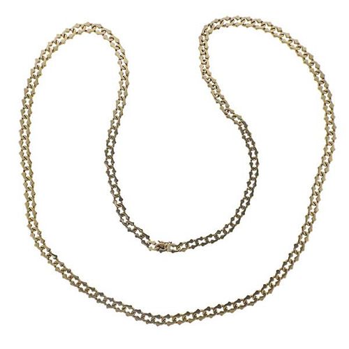Italian 18k Gold Long Link Necklace