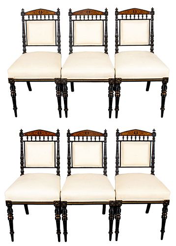American Aesthetic Movement Ebonized Parlor Chairs