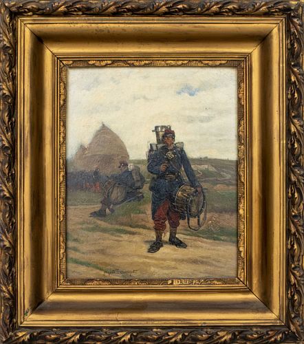 Eugene Chaperon "Drummers of the Regiment" Oil