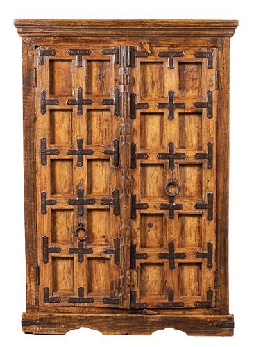 Continental Iron Mounted Wood Cabinet