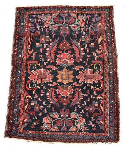 A Hamadan rug, 197 x 136cm (77 x 53in) <br. <br>Good colours, low, but even pile