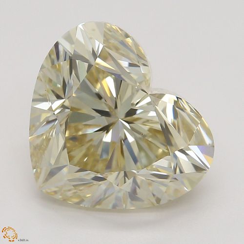3.01 ct, Natural Fancy Light Brown Yellow Even Color, SI1, Heart cut Diamond (GIA Graded), Appraised Value: $27,900 