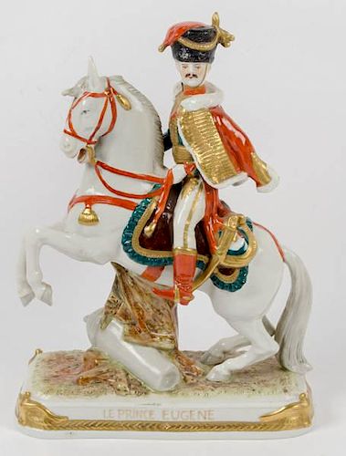 Equestrian Porcelain Napoleonic Figurine of Prince Eugene 