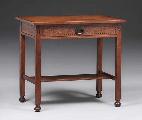John Bradstreet - St Paul, MN Inlaid One-Drawer Table c1910