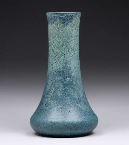 Large Grueby Pottery Matte Blue Vase c1910