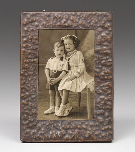 Arts & Crafts Hammered Copper Warty Picture Frame c1910