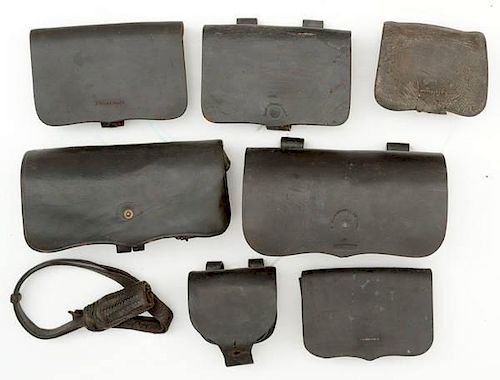 Civil War Cartridge Boxes and More, Lot of Seven 