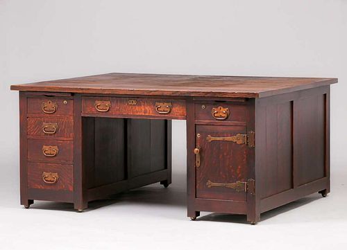 Huge Roycroft Partners Desk c1910
