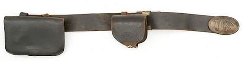 Civil War Enlisted Belt with Cap Box and Pistol Cartridge Box 