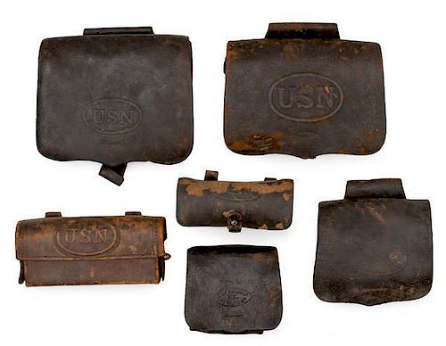 Civil War and Indian War Navy Cartridge Box, Lot of 6 