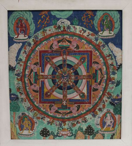 Antique Chinese Framed Thangka