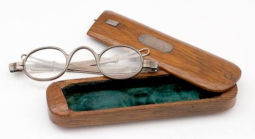 Eyeglasses and Wood Case Belonging to Captain McIntosh 
