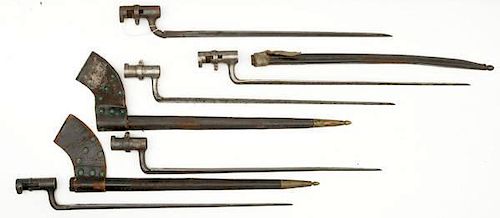 US Civil War Era Bayonets, Lot of Five 