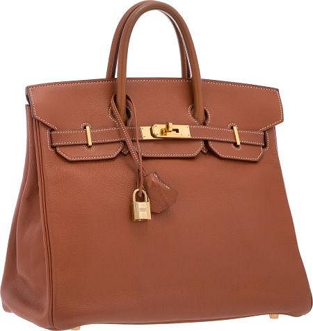 Hermes 32cm Etrusque Togo Leather HAC Birkin Bag with Gold Hardware Good Condition 12.5" Width x 10.5" Height x 6" Depth