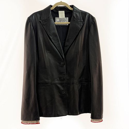 Gianni Versace Leather Blazer and Skirt