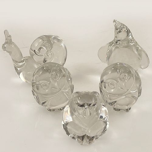 Five Steuben Glass Animals
