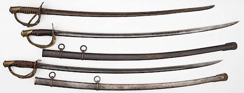 U.S. Model 1860 Light Cavalry Swords, Lot of Three 