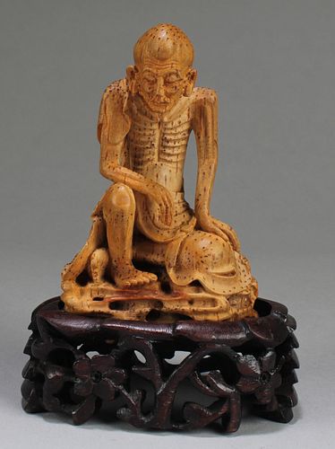 Antique Chinese Bamboo Carved Luohan