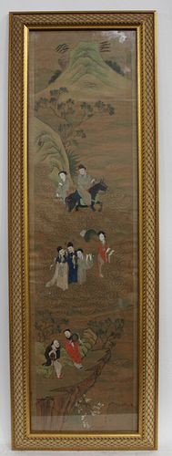 A Framed Antique Chinese Silk Painting