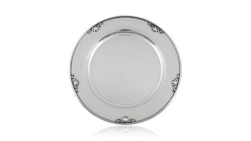 Georg Jensen Acorn Sterling Silver Charger Plate 642A