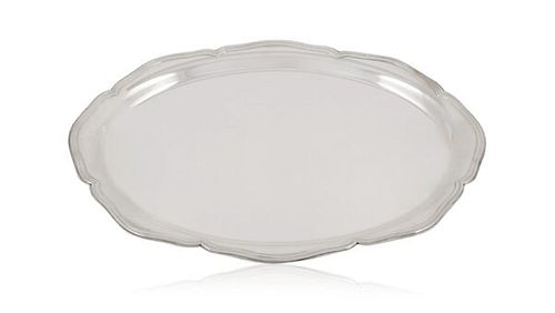 Vintage Carl M. Cohr Silver Scalloped Oval Tray From 1937