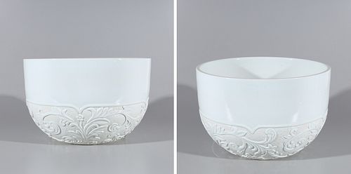 Pair of Chinese White Glazed Porcelain Basins