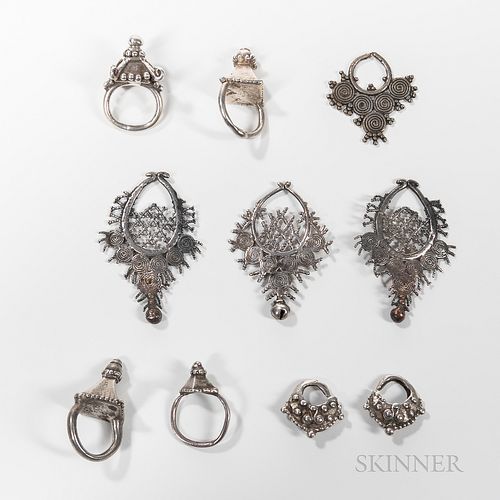 Ten Timor Silver Rings and Earrings