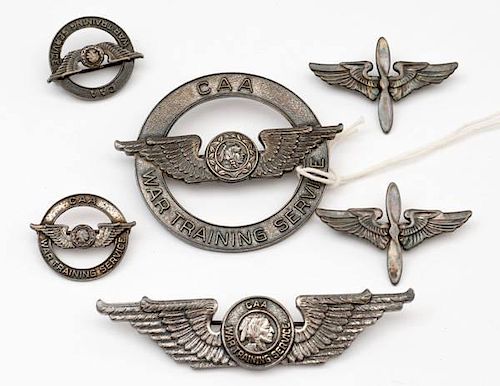 WWII Civil Aeronautics Administration Instructor Wings and Insignia Group 