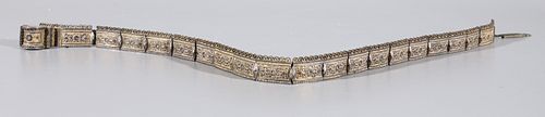 Antique Russian Silver Niello Belt