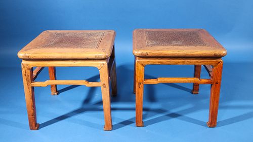 Two Antique Chinese Wood Side Tables