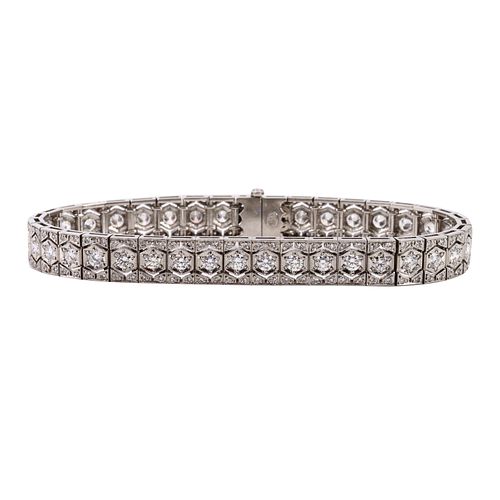 5.46ctw Diamonds & Platinum Art Deco Bracelet
