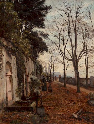 Jacob Wagner (Swiss, 1861-1915) St. Alban Church Graveyard, Basel, 1890 Oi