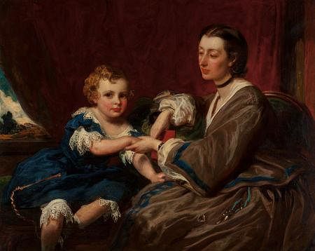 James Sant (British, 1820-1916) A Mother and Daughter Oil on canvas 40
