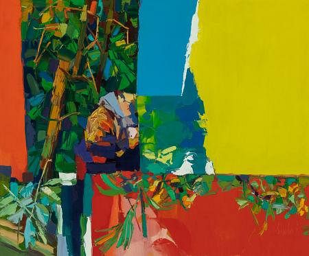 Nicola Simbari (Italian, 1927-2012) Yellow and Orange Oil on canvas 39