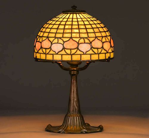 Tiffany Studios Leaded Glass Acorn Lamp c1910