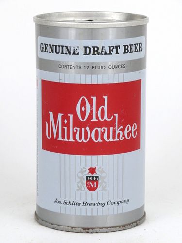 1969 Old Milwaukee Draft Beer 12oz Tab Top Can T102-16, Milwaukee, Wisconsin