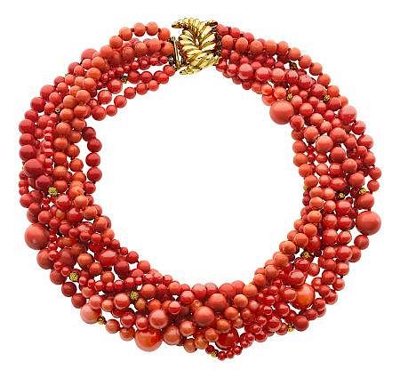 Coral, Gold Necklace, Verdura